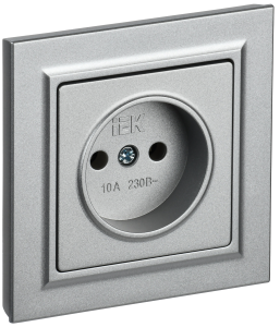 Розетка 1-местная IEK Brite BR-R10-10-K47-F алюминий