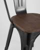 Набор из 6 стульев Stool Group Tolix YD-H440B-W LG-01 X6 черный глянцевый, темное дерево фото 8