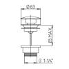 Донный клапан Paini 53CR945ETSR клик-клак, универсальный, хром фото 2