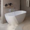Акриловая ванна BelBagno Uno BB701-1500-730-K отдельностоящая, овальная, с ножками, со сливом-переливом, с донным клапаном фото 3