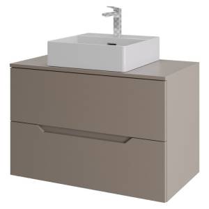 Тумба с раковиной Orange Line Li-80TuLMDF+B04-405W латте матовый, 80.5 см