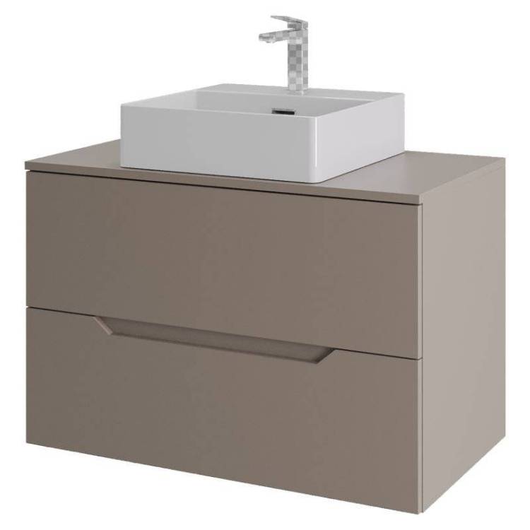 Тумба с раковиной Orange Line Li-80TuLMDF+B04-405W латте матовый, 80.5 см