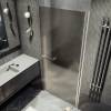 Душевая дверь в нишу MaybahGlass MGD-455-5 профиль хром матовый, стекло бронза матовое, 80x198 фото 3