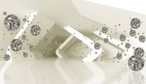 3D Фотообои Artegrafico «Тоннель с полигональными шарами» ABS-074 песок