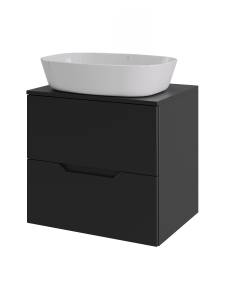 Тумба с раковиной Agger Свит SWE600ETBL-ST-8500W черная матовая, 60 см