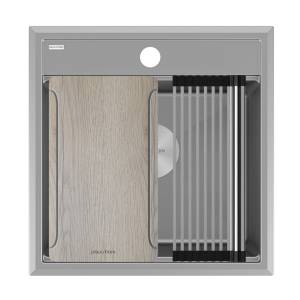 Мойка кухонная Paulmark Stepia-Multi Sink 50 PM185051-GRM серый металлик, 51x50