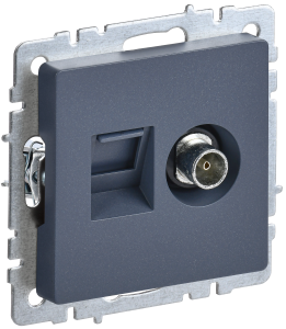 ТВ-розетка+Ethernet RJ45 IEK Brite BR-AK20-1-K35 маренго