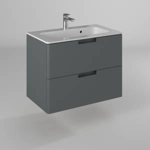 Тумба под раковину Briz Прато 240 03-18080-16 00 ГР, темно-серый матовый, 80x47