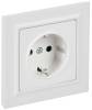 Розетка 1-местная с заземлением и шторками IEK Brite BR-R14-16-K91-F арктический белый