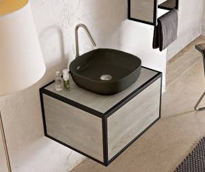 Раковина Scarabeo Glam 1806 37 BK 40x40x12.5, темно-серый