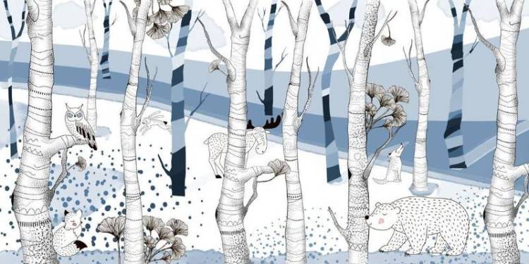 3D Фотообои Artegrafico «Скандинавский лес» KID-120 акварель