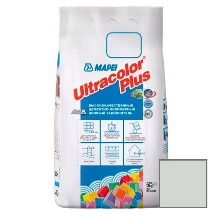 Затирка Mapei Ultracolor Plus с водоотталкивающим и антигрибковым эффектом 103 Белая луна 5кг
