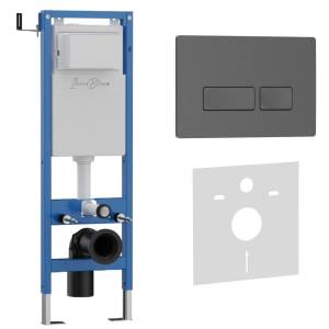 Система инсталляции для унитазов Iberica Blanca Esti-R IB.001M.218 кнопка смыва серый матовый