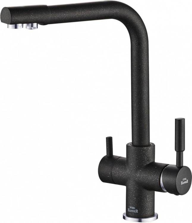 Смеситель для кухни ZorG Steel Hammer SH 552 Black Cr