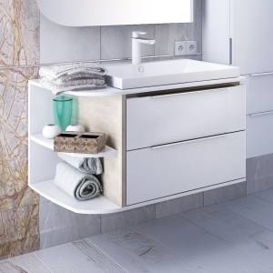 Тумба для комплекта IDDIS Calipso 80 L, подвесная, белая, дерево