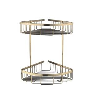 Полка Rose RW12Q металлическая, угловая, двухъярусная, бронза