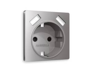 Лицевая панель для электрической розетки с заземлением со шторками 2USB A+A Ambrella Volt Alfa AP5090