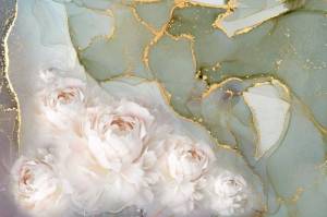 3D Фотообои Artegrafico «Цветы на камне с золотом» RC-033 песок