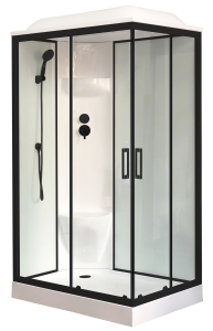 Душевая кабина Royal Bath НР RB8120HP6-WT-BL-L профиль черный, стекло прозрачное, 120x80x217