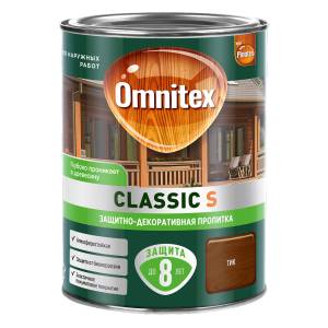Пропитка декоративная для защиты древесины Omnitex Classic S тик 0.9 л