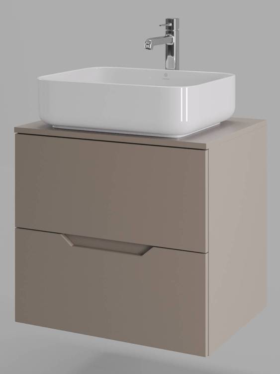 Тумба с раковиной Orange Line Li-60TuLMDF+B05-500W латте матовый, 60 см