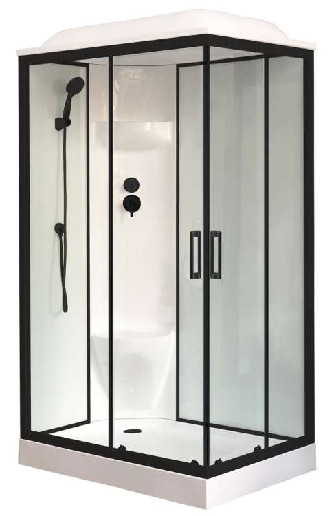 Душевая кабина Royal Bath НР RB8120HP6-WT-BL-L профиль черный, стекло прозрачное, 120x80x217