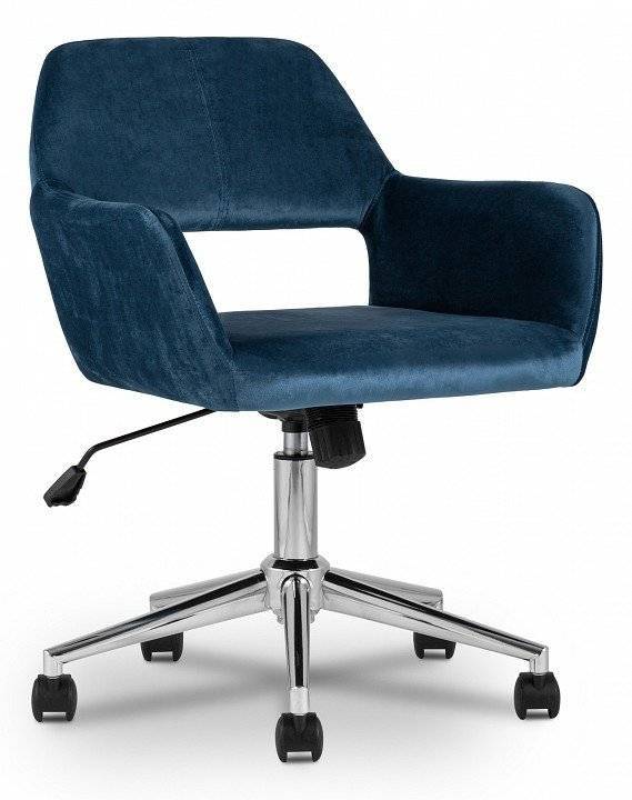 Кресло компьютерное Stool Group Ross SGR_ROSS_CHROME_VELVET_DARK_BLUE