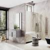 Шторка на ванну MaybahGlass MGV-59-2у стекло прозрачное, профиль бронза, 1400x600 фото 2