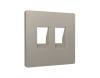 Лицевая панель для двойной компьютерной/телефонной розетки RJ-45/RJ-11 Ambrella Volt Alfa AP3721 серо-бежевый матовый