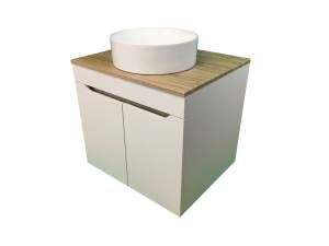 Тумба с раковиной Sintesi STL.W7024_00004151974 подвесная, Дуб сонома, белый глянцевый