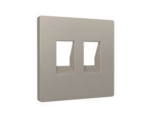 Лицевая панель для двойной компьютерной/телефонной розетки RJ-45/RJ-11 Ambrella Volt Alfa AP3721 серо-бежевый матовый