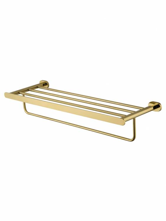 Полотенцедержатель Wonzon & Woghand WW-8481-LG с полкой, глянцевое золото