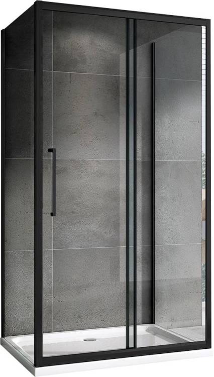Душевой уголок Abber Schwarzer Diamant AG30150BH-S50B-S50B 50x195x150, профиль Черный