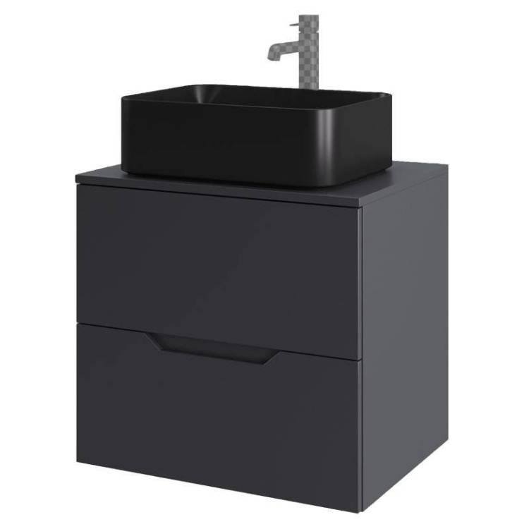 Тумба с раковиной Orange Line Li-60TugMDF+B02-460MB графит матовый, 60 см