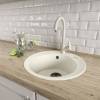 Кухонная мойка Lemark SULA 500 9910005 врезная круглая из кварцгранита серый шелк фото 3