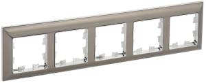 Рамка 5-постовая IEK Brite BR-M52-12-4-K23 хром/никель