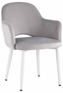 Стул Stool Group Венера MC16-2 KD HLR-14 (NP) велюр серебристый, ножки белые