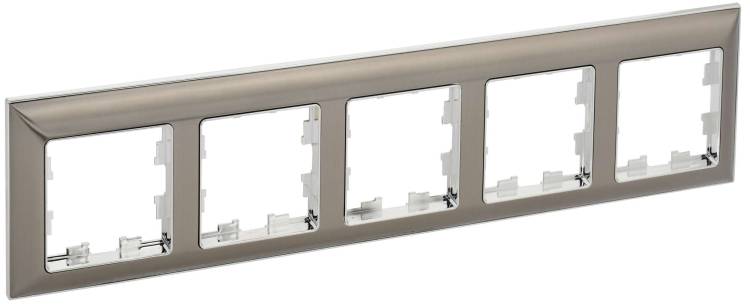 Рамка 5-постовая IEK Brite BR-M52-12-4-K23 хром/никель