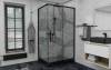 Душевой уголок AvaCan FB-120-SB80 профиль черный, стекло тонированное, 140x80x195