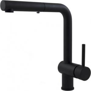 Смеситель для кухни Paffoni Light LIG285NO-MET с поворотным и душевым изливом, черный матовый