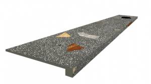 Ступень ColiseumGres Палладио 620070002370 Блэк Фронтальная 33x120
