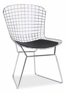 Стул обеденный Stool Group Bertoia BTY-18-P6 CH/BL с черной подушкой
