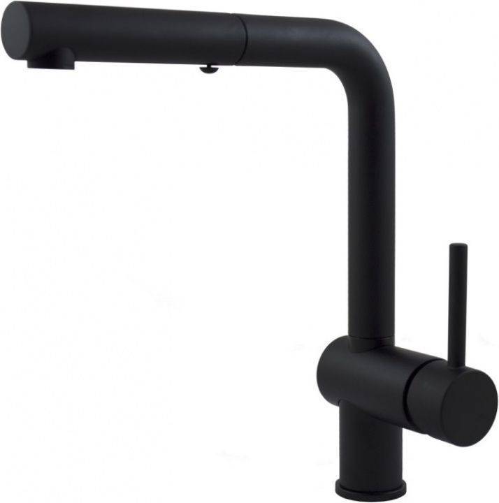 Смеситель для кухни Paffoni Light LIG285NO-MET с поворотным и душевым изливом, черный матовый