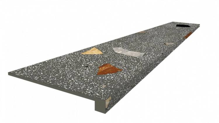 Ступень ColiseumGres Палладио 620070002370 Блэк Фронтальная 33x120