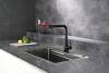 Смеситель для кухни AQUAme Cucina AQM9902MB с выдвижным изливом, черный матовый фото 2