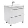 Тумба с раковиной Comforty Валдай-80Н 00-00019070 напольная, белая матовая