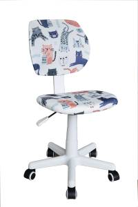 Кресло компьютерное Stool Group Лоло 5256D-W Cats cats, пластик белый
