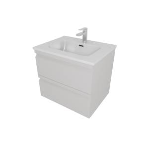 Тумба с раковиной Aquatek Вега AQ77060-LG 60см, 2 ящика, серый туман