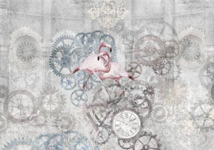 3D Фотообои Artegrafico «Фламинго с часами» VS-004 канвас