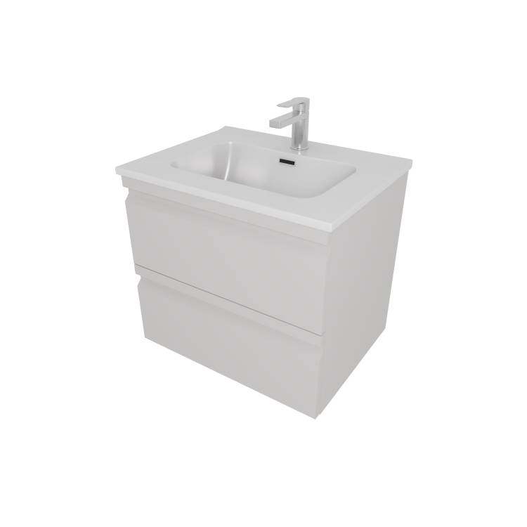 Тумба с раковиной Aquatek Вега AQ77060-LG 60см, 2 ящика, серый туман